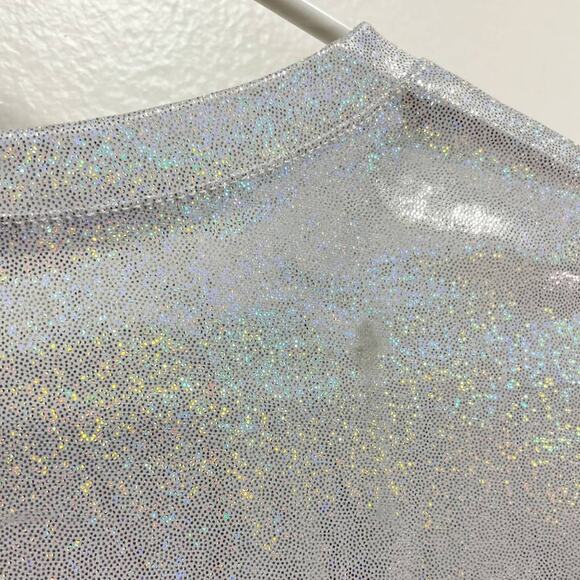 Gray Rainbow Sparkle Short Sleeve Crew Neck Top - Picture 8 of 12